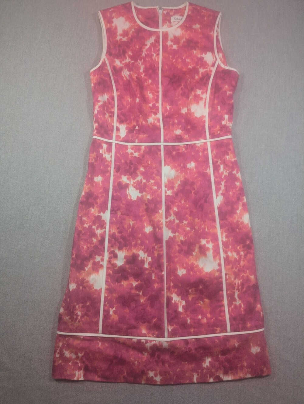 Calvin Klein pink floral sleeveless dress colorful, tailored size 2
